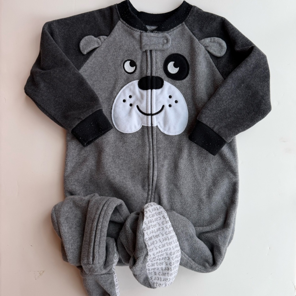 Carter's 18m PJ Charcoal Puppy Pajama Sleeper Footies
